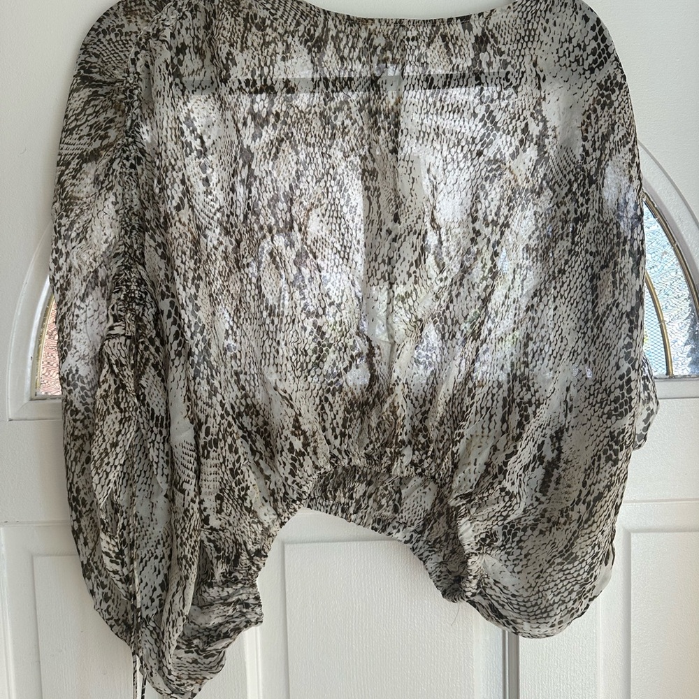 NWT PART OF SET Zara Sheer Snake Print top Size S